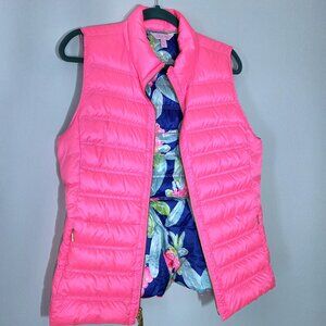 NWOT Lilly Pulitzer Pink Down Puffer Vest Size L